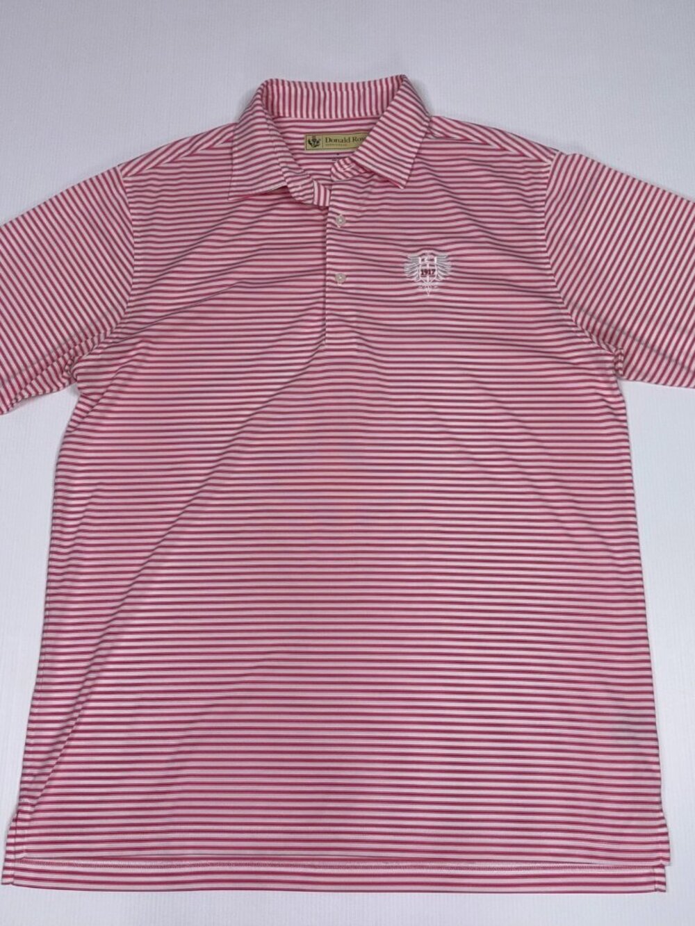 DONALD ROSS striped short-sleeved polo shirt medium